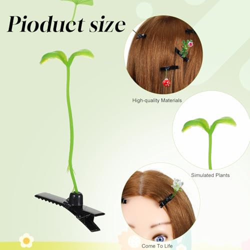 Ouligay 30 pinzas de cabello con diseño de plantas miniatura 2