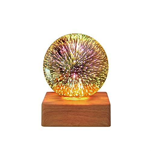 lámpara de mesita de noche 3D Starry Sky Decoración Lámpara Dormitorio Condominio Fuegos artificiales Luz LED Romántico Colorido Atmósfera Mesa Lámpara de mesa Usb Plug-in Night Light Lámpara de mesa