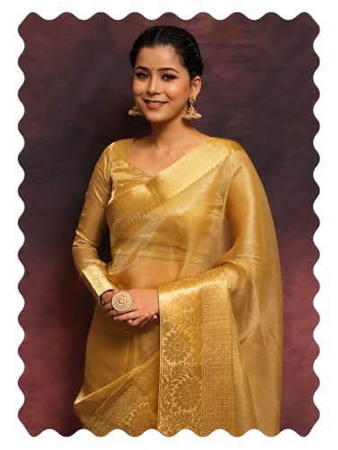 Image of Women's Glory Womens Satin Saree with Silver Woven Border | Elegant Plain Glossy Silk Saree for Party, Wedding, Reception & Festive Style with Unstitched Blouse Piece
