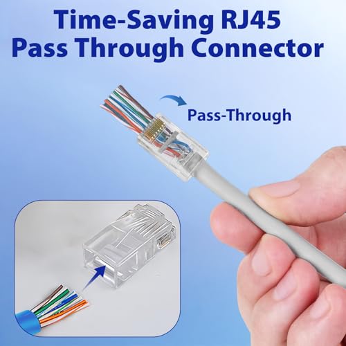 Conectores RJ45 Pass Through CAT6 UTP 200 unidades miniatura 3