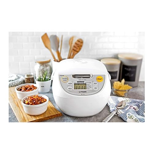 Tiger-JBV-S18U-10-Cup-Microcomputer-Controlled-4-in-1-Rice-Cooker-White-Bundle-with-Rice-Washing-Bowl-and-Bamboo-Spoon-3-Items