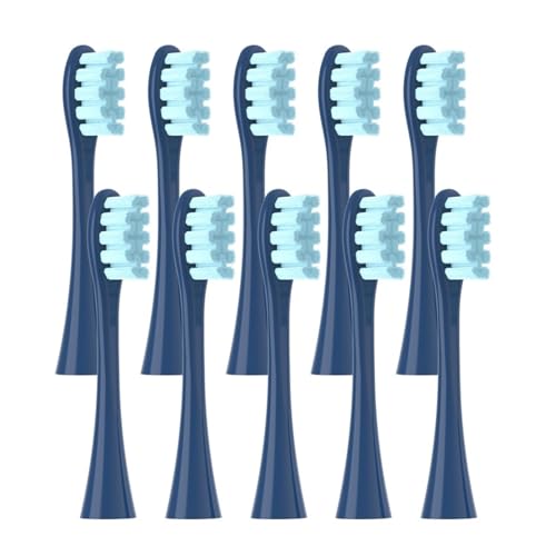 10 Ersatzköpfe Kompatibel Mit Oclean Flow/X/X PRO/ Z1/ F1/ One/Air 2 /SE Bürstenköpfen Weiche Zahnbürsten-Staubsaugerborsten(10pcs Blue)