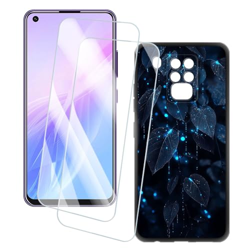 OAGELIM 2�Z�b�g �X�N���[���v���e�N�^�[ + �P�[�X Oukitel C18 (6.55 �C���`) �Ƃ̌݊������� �A�[�e�B�X�e�B�b�N�J�X�^���v�����g�J�o�[�Ƌ����K���X�t�B���� �X�N���b�`�h�~ (�t)