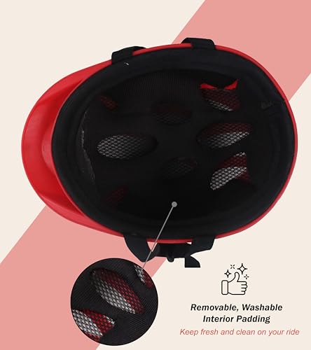 Image of OXYGEN Kids Helmet for Kids Adjustable Cycle Helmet Bicycle Helmet for Kids Age 3 to 8 Years Lightweight ABS Shell EPS Foam Shock Absorbent Ventilated Safety Helmet for Cycling Skating Scootering Red