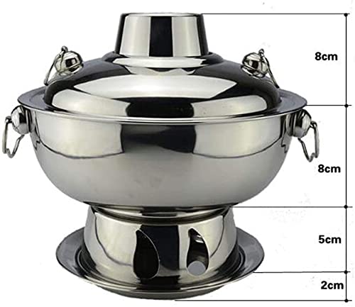 INUUXLG Beijing Copper Hot Pot,Chinese Style Hot Pot,Pure Copper Hot Pot,Chinese Tranditional Hotpot,Hot Pot Mongolian Hot Pot, Pure Copper Hot Pot Stainless(Gold) (SIL