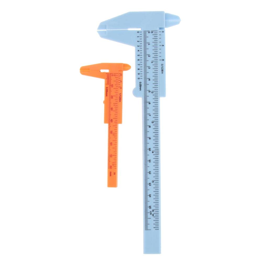SAZ DEKOR 2PCS Set Plastic Vernier Scale Ruler Caliper Metric/Inch 0-80mm/150mm Blue (B0CHSC2B6F) Amazon Price History, Amazon Price Tracker