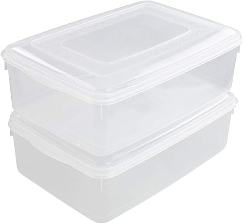 Miniatura 6 de Contenedor de plástico transparente con tapa, contenedores de 11 cuartos de galón, 2 paquetes