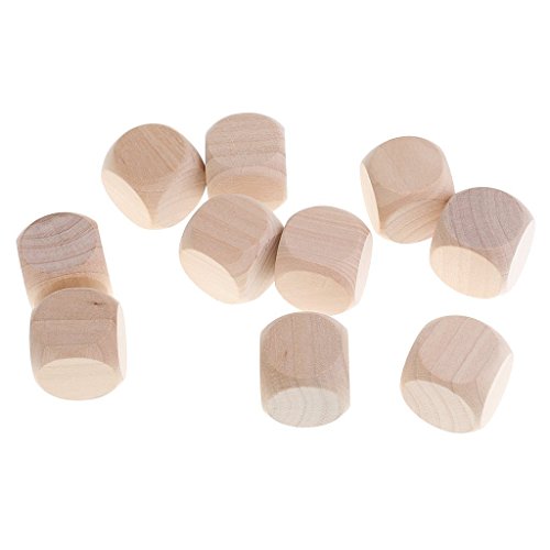 10x Holzwürfel Würfel Würfel Blank Unlackiertes Holz Sechsseitig 30 mm 3 cm