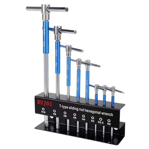 RUJOI Metric T Handle Allen Wrench Set,8PCS T-Handle Hex Key with Speed Sleeves for Fast Spinning,Sliding Top Handle for“T or“L”Shape for T Handle Driver, T handle set store