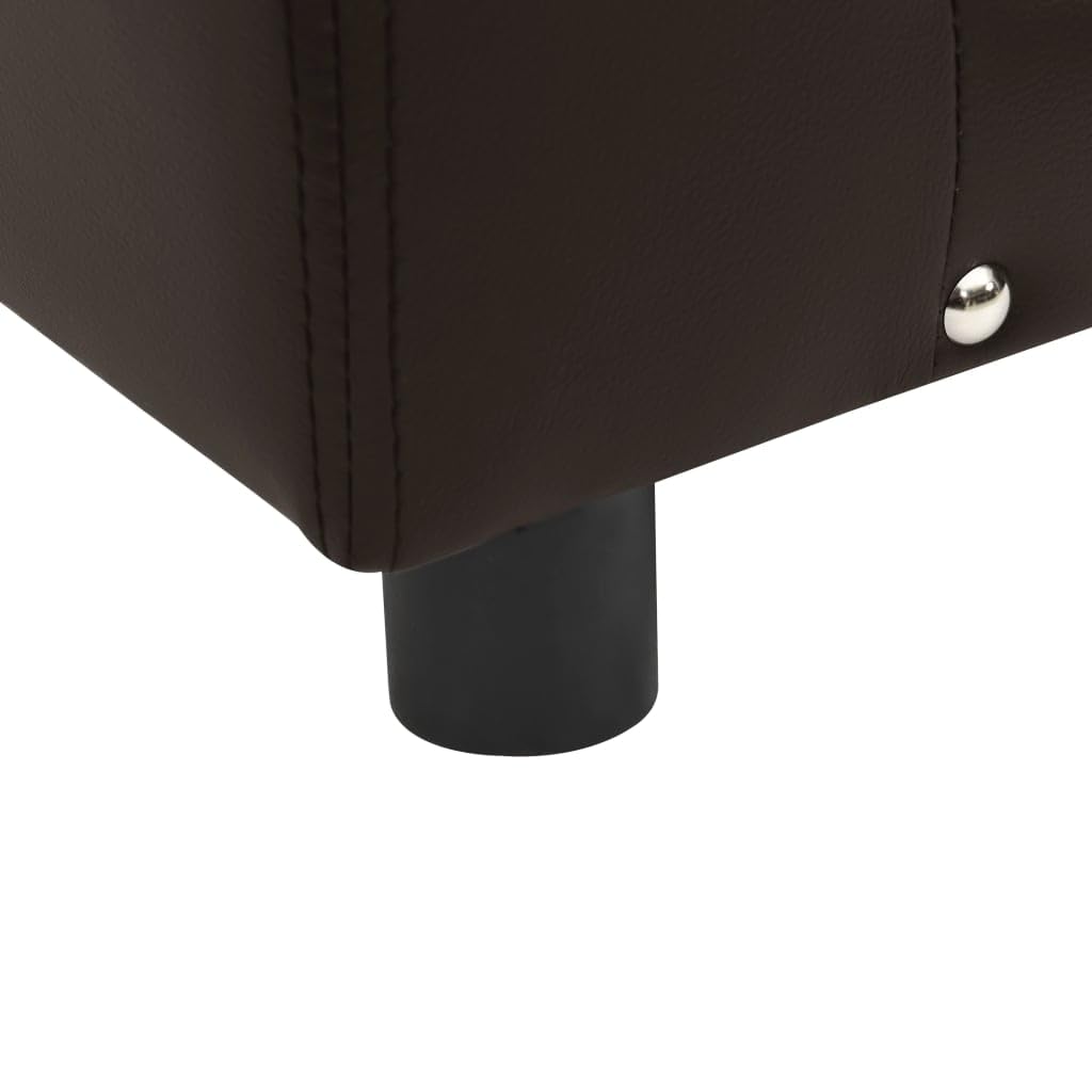 Mangloder Hundesofa braun 81x43x31 cm, Plüsch und Kunstleder, hundebett Kissen Korb körbchen Sofa für Katzen und kleine Hunde, waschbar, flauschig, rutschfest, Schaumstoff Liegeplatz