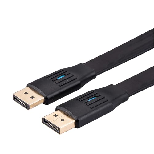 VALUE Flat DisplayPort Cable, v1.4, DP ST - ST, Black, 1 m