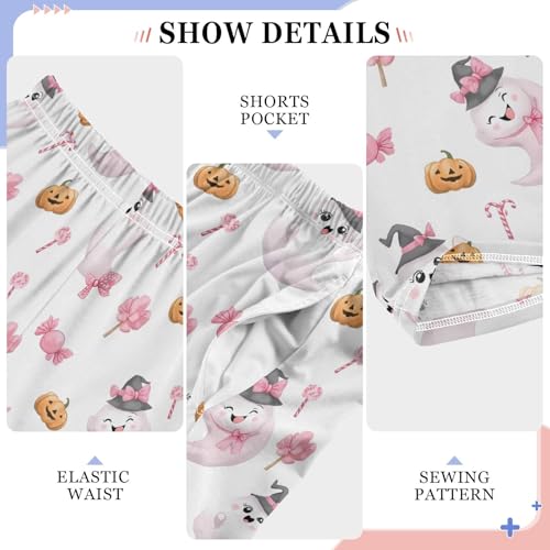 Pajama Pants Lounge Sleep PJ Bottoms Sleepwear Elastic Waist Drawstring S Ghost Hat Candy4