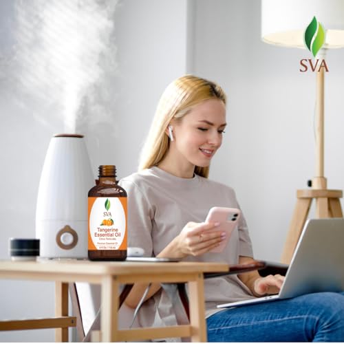 SVA Tangerine Essential Oil – 4 Fl Oz – 100% Natural Tangerine Oil - for Diffuser, Hair Care, Face, Skin Care, Aromatherapy, Scalp and Body Massage, Soap and Candle Making – with Dropper - Image 7