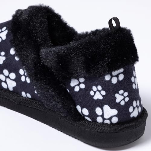 GreaterGood Paw Print Faux Fur Lined Indoor/Outdoor Slippers4