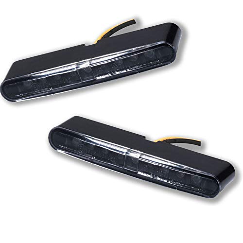 1 paire de mini clignotants LED pour moto - Mini clignotants - Noir - À coller