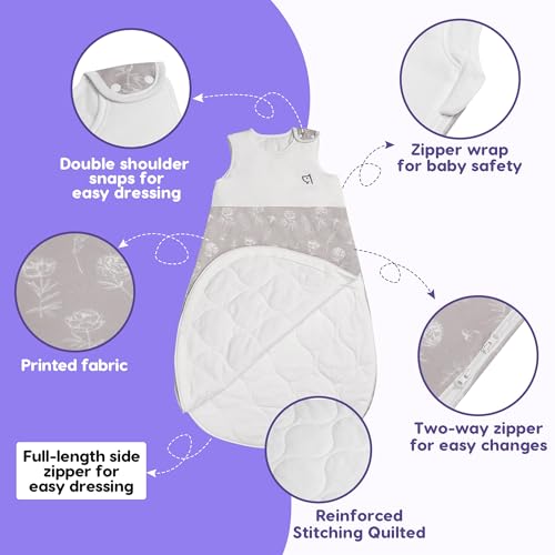 Image of PuppyNap Sleep Sack 12-18 Months, 1.5 Tog Wearable Blanket Baby fits Newborns and Infants, Toddler Sleep Sack with 2-Way Zipper