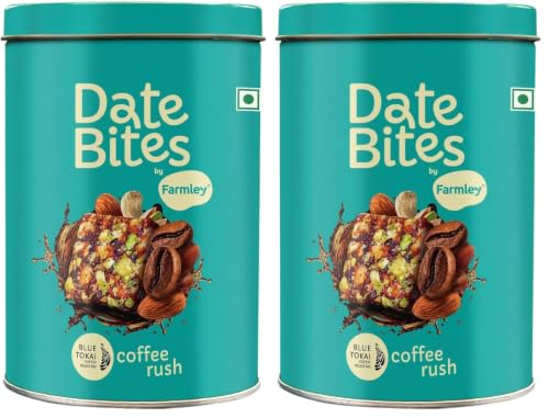 Image of Farmley Coffee Rush Date Bite 200 gm I Dates Barfi Made with Dates, Coffee Powder,Pista, Cashews, Almonds, Honey and Pure Ghee I Dry Fruits Nuts, Healthy Snacks Sweets,Gluten Free, No Added Sugar