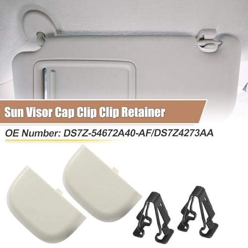 X AUTOHAUX 2 Set Beige Iron Sun Visor Cap Clip Clip Retainer No.DS7Z-54672A40-AF/DS7Z4273AA/DS7Z-9904132-A for Ford Fusion 2013-2016 for Lincoln MKZ 2013-2016