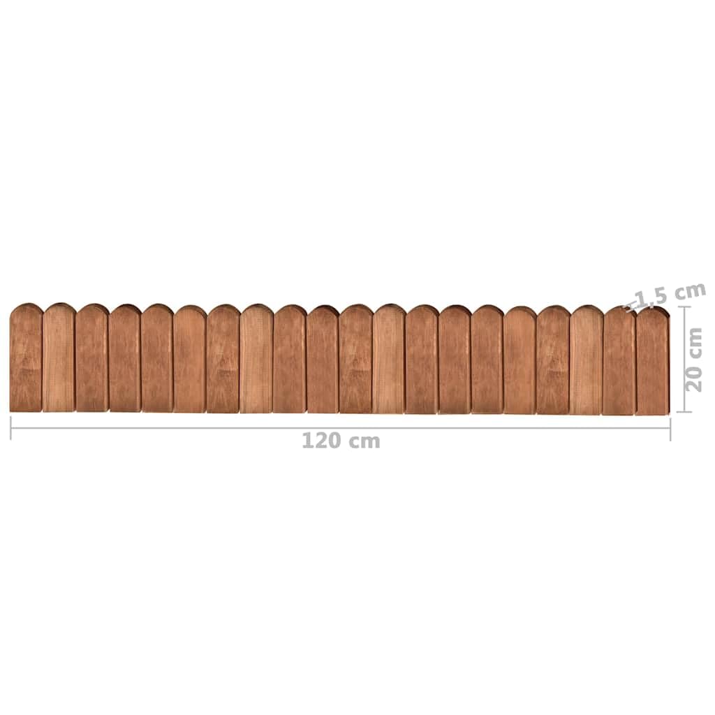 Obramowanie rabatek, 120 cm, impregnowane drewno sosnowe, elastyczne obrzeże trawnika, obrzeża rabatek, trawnika, ścieżki, tarasu, z systemem wtykowym, rustykalny urok, trwałe