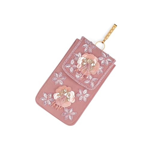 Image of J I ACCESSORIES Velvet Saree Clutch Mobile Pouch Waist Clip Ladies Purse Gift For Women