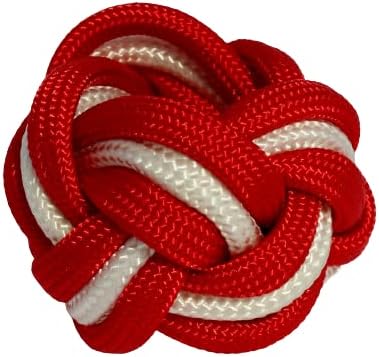 Handmade Neckerchief Slide Woggle for Scouts Paracord Turks Head Knot Red Blue by KNOTS SO FAST