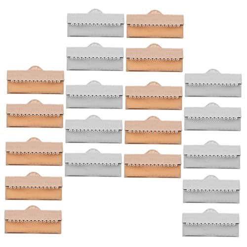 Veemoon 50pcs Flat Wire Buckles for DIY Jewelry Making Ribbon Crimp Ends Sturdy and and Safe Materials