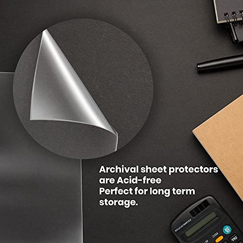 Performore 100 Pack of 8.5x14 Legal Size Heavyweight Clear Sheet Protectors, Plastic Legal Paper Sleeves, Clear Archival Quality, Long Sheet Protectors for Binders Documents