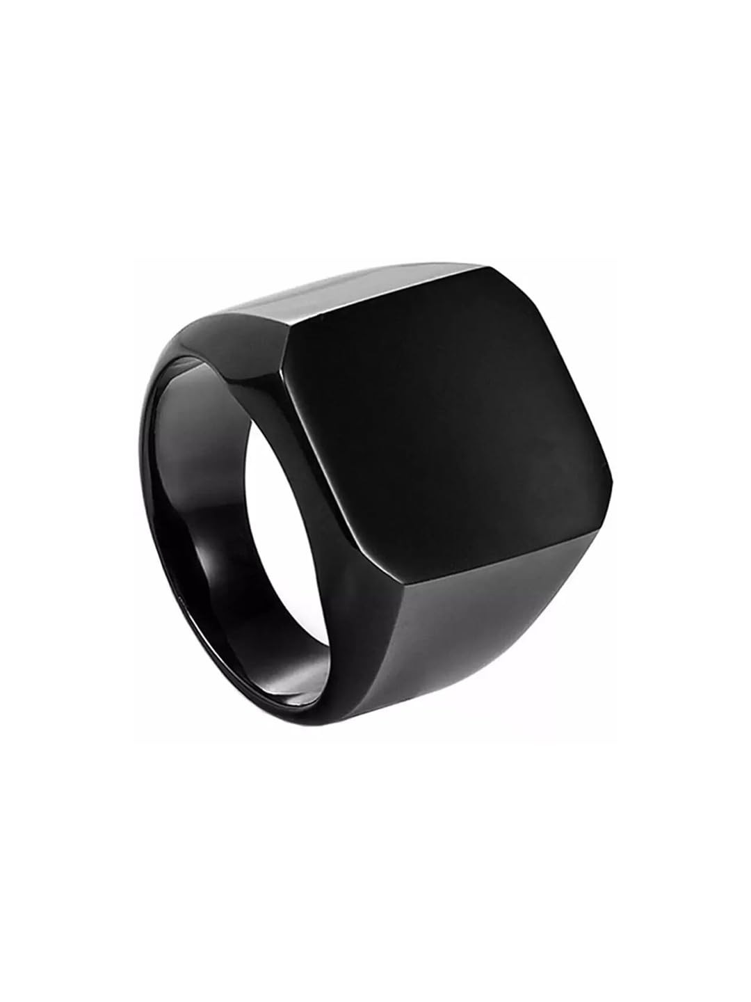 Black Matt Finish Plain Men & Boy Finger Rings (Pack Of 1 Piece) Black Ring