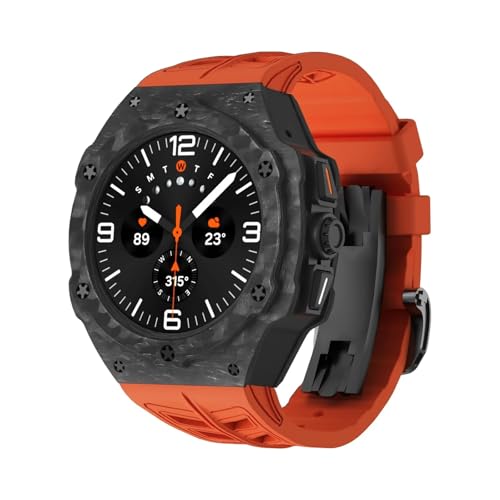 Bracelet caoutchouc pour Galaxy Watch Ultra et boîtier carbone 47 mm luxe