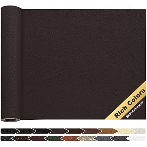 KING MOUNTAIN Leather Repair Patch,16 x 60 Inches self Adhesive Leather Repair Tape for Damaged Leather Furniture, Sofa Seating,Car Seats, Leather Goods(Dark Brown) Cover