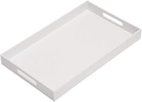 Vista 67 de Bandeja de servir de acrílico blanco brillante con asas resistentes - 10x15 pulgadas - Bandeja para servir café, aperitivos, desayuno, mayordomo