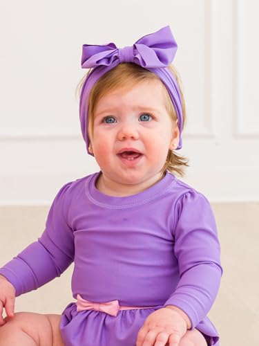 RuffleButts Girls UPF50+ Shimmer Swim Bow Headband3