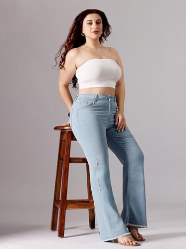 Image of Miss Chase A+ Women's Bootcut High Rise Stretchable Denim Jeans