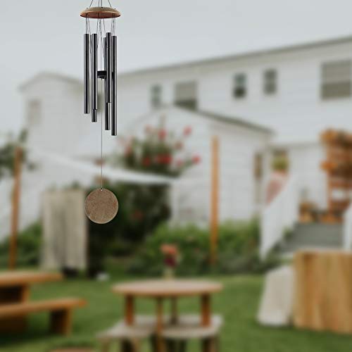 Epartswide Wind Chimes for Outside,38\" Memorial Wind Chimes Large Wind Chime Deep Tone with 6 Tuned Tubes Soothing Melodic Tones Sympathy Gifts for Mom Patio Garden Dcor (Black) - Thumbnail 7