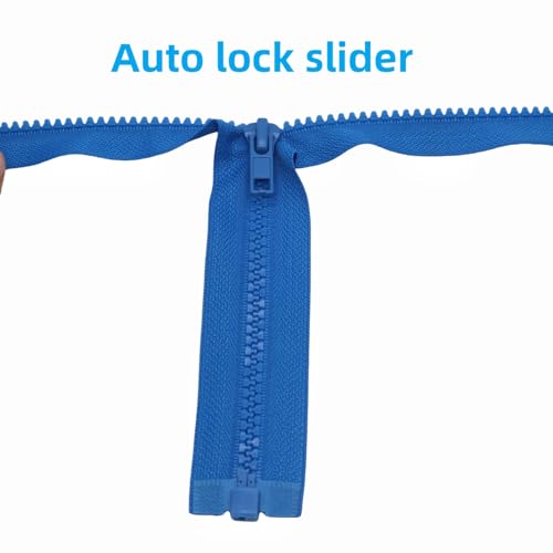 Image of MebuZip 2PCS #5 14 Inch Separating Jacket Zippers Resin Zipper Molded Plastic Zippers Bulk for Sewing Coat Jackets Clothes (Blue)