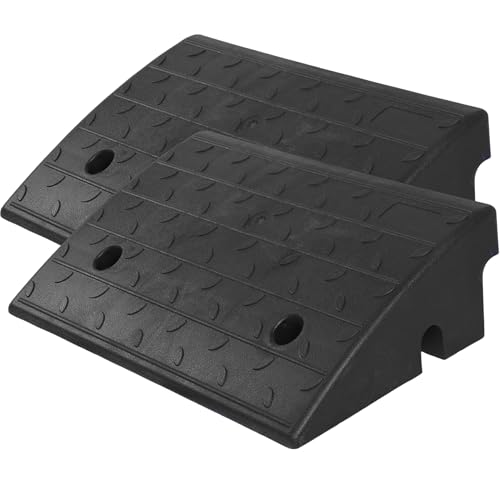 Vlinow Rubber Curb Ramp, 4/5/6/7" Rise Height 2 Pack, Heavy-Duty 33069 lbs Capacity Threshold Ramps, Auto Curb Ramps, Vehicle Ramps, Driveway Curb Ramps for Cars, Wheelchairs, Bikes, Motorcycles