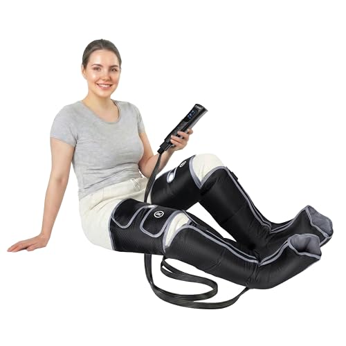 Fitleap Venen Massagegerät, Kompressionsmassage für Oberschenkel, Waden und Fuß, Beinmassagegerät mit 6 Modi, 3 Intensitätsstufen & 2 Wärmestufen, unterstützt bei Beinschmerzen und Lipödem