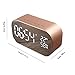 Clock Digital Multifunction Watches Small Table Alarm Clock Charge USB or Batteries Simple Style Modern Car BT Speaker-Rose Gold