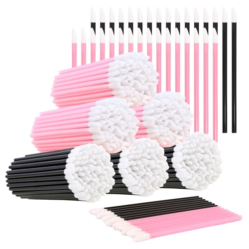 COCIDE 700Pcs Disposable Lip Brush - Lip Applicators Makeup Applicators Lipstick Brush Makeup Brushes & Tools Lip Wands Makeup Artist Kit Essentials Beauty Tools (Black&Pink)