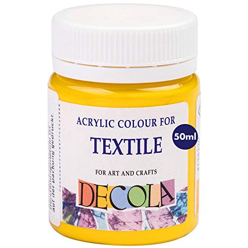 Decola Colori Per Tessuti Classici Giallo 50ml | Colori Acrilici Per Tessuti Ad Alta Concentrazione Di Pigmenti | Prodotti da Neva Palette