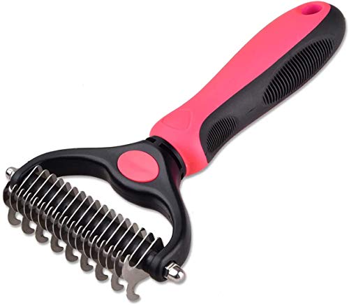 Pet Grooming Tool-Professional Dematting Comb for Dogs and Cats，Safe Undercoat Rake for Easy Mats and Tangles Removing，Keep Your Pet Away from Nasty Shedding Hair.