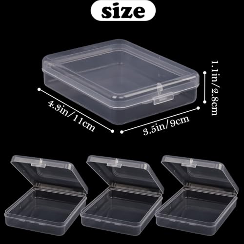 Image of Nsmykhg Small Plastic Storage Containers - 24 Pack Clear Boxes for Beads, Jewelry, and Craft - Stackable Mini 4.3 inchx3.5 inchx1.1 inch