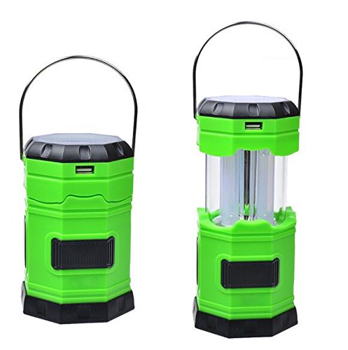 BW Solar Power Zoom LED Camping Lantern Outdoor Portable Lighting Hook LED Tent Camping Lamp Outdoor Sports Fishing Light -- Green