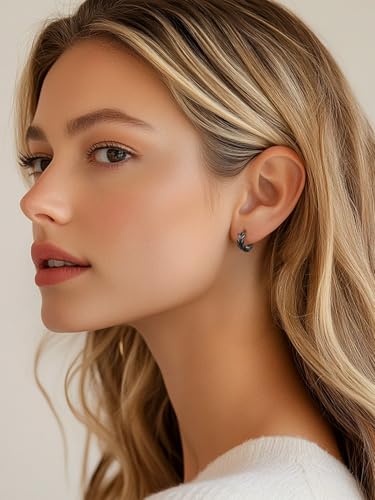 FaithHeart Leaf Huggie Hoop Earrings for Women, Sterling Silver/Stainless Steel Lightweight Hoop Earrings Hypoallergenic Small Huggie Hoops Jewelry Gifts2