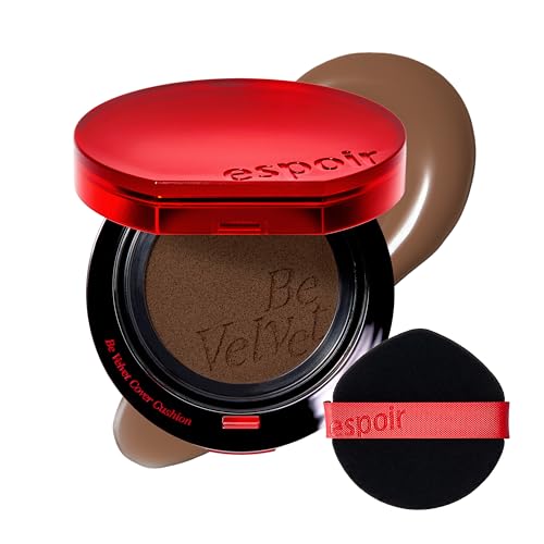 Image of ESPOIR Be Velvet Cushion Foundation #45 Ganache | Quick and Easy Coverage with Long-lasting Color by Zero Oxidation, Velvety Smooth Finish & Lightweight Formula, Vegan, Korean Makeup, 0.46 oz