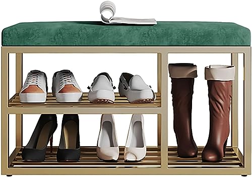 Banc à chaussures d'entrée à 2 niveaux en maille métallique