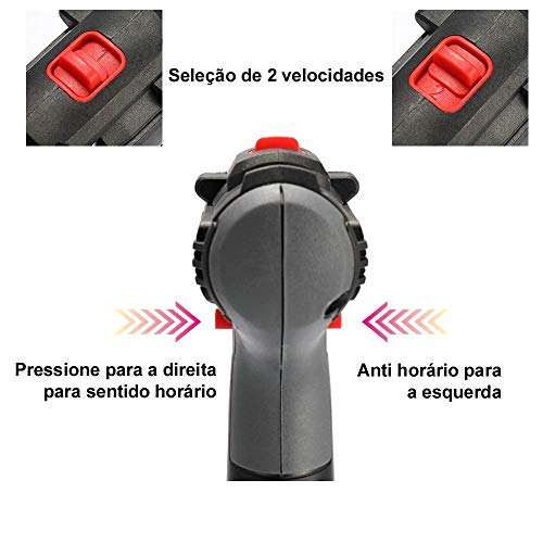 Furadeira Parafusadeira Sem Fio 36V Lanterna 2 Baterias maleta