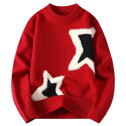 Suéter de punto con estrellas para paseos invernales y ropa informal de tarde