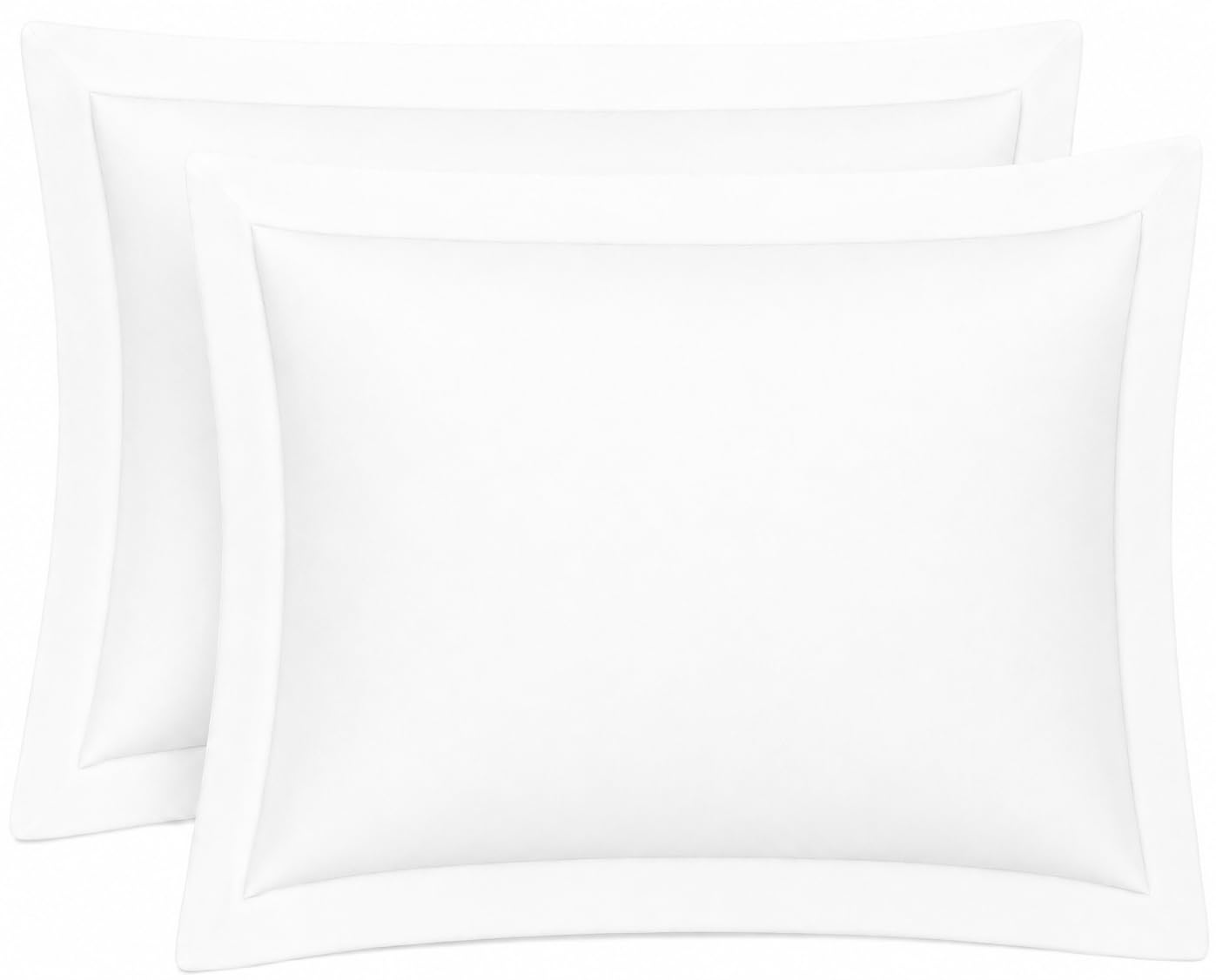 Night Zone Pillow Cases 200 Thread Count Egyptian Cotton Pillowcases 2 Pack Soft Cozy and Breathable Envelope Closure Cotton Pillow Cases 50x75 cm (Oxford Pillow Cases, White)
