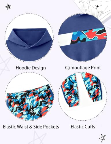Image of Boys Clothes Boy Outfits 2-Piece Long Sleeve Hoodie and Camouflage Pants Boys Fall Winter Clothes for 6-16 Years